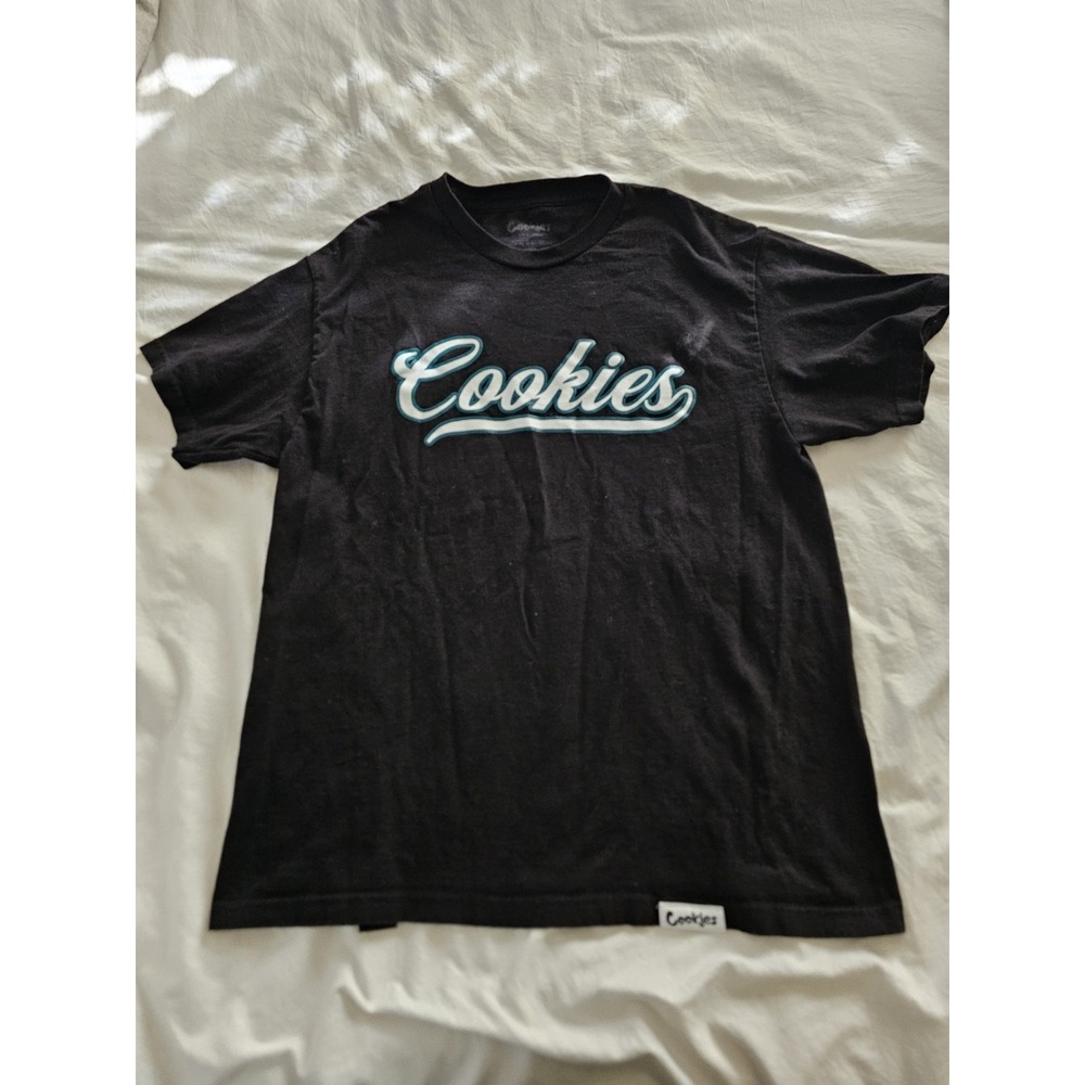 Cookies Brand Script Logo‎ Black T-Shirt Men's Large Streetwear Tee USA Made